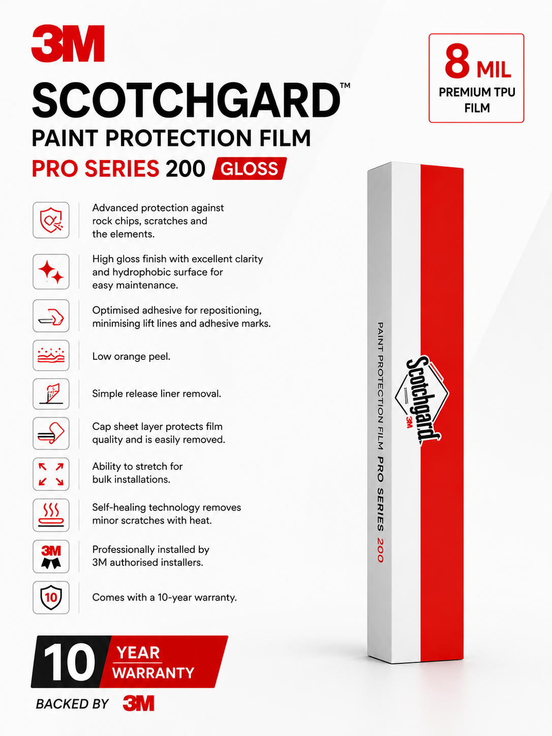 3M Scotchgard Pro Series 200 PPF | 10-Year Warranty UAE