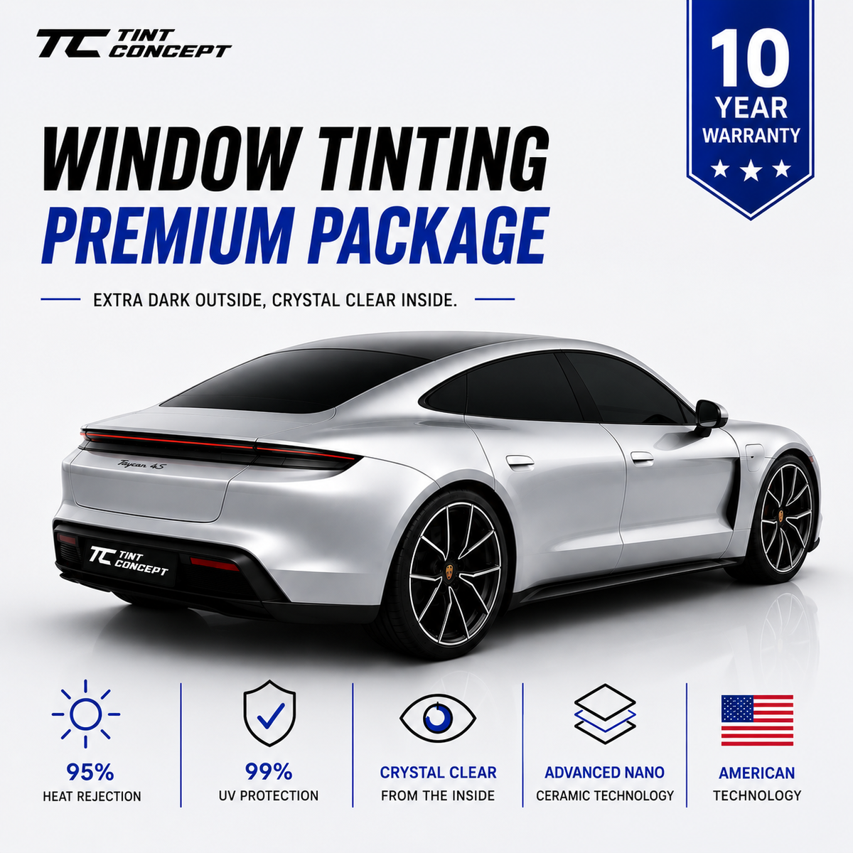 Premium Nano Ceramic Window Film – 95% Heat Rejection  | 10-Year Warranty