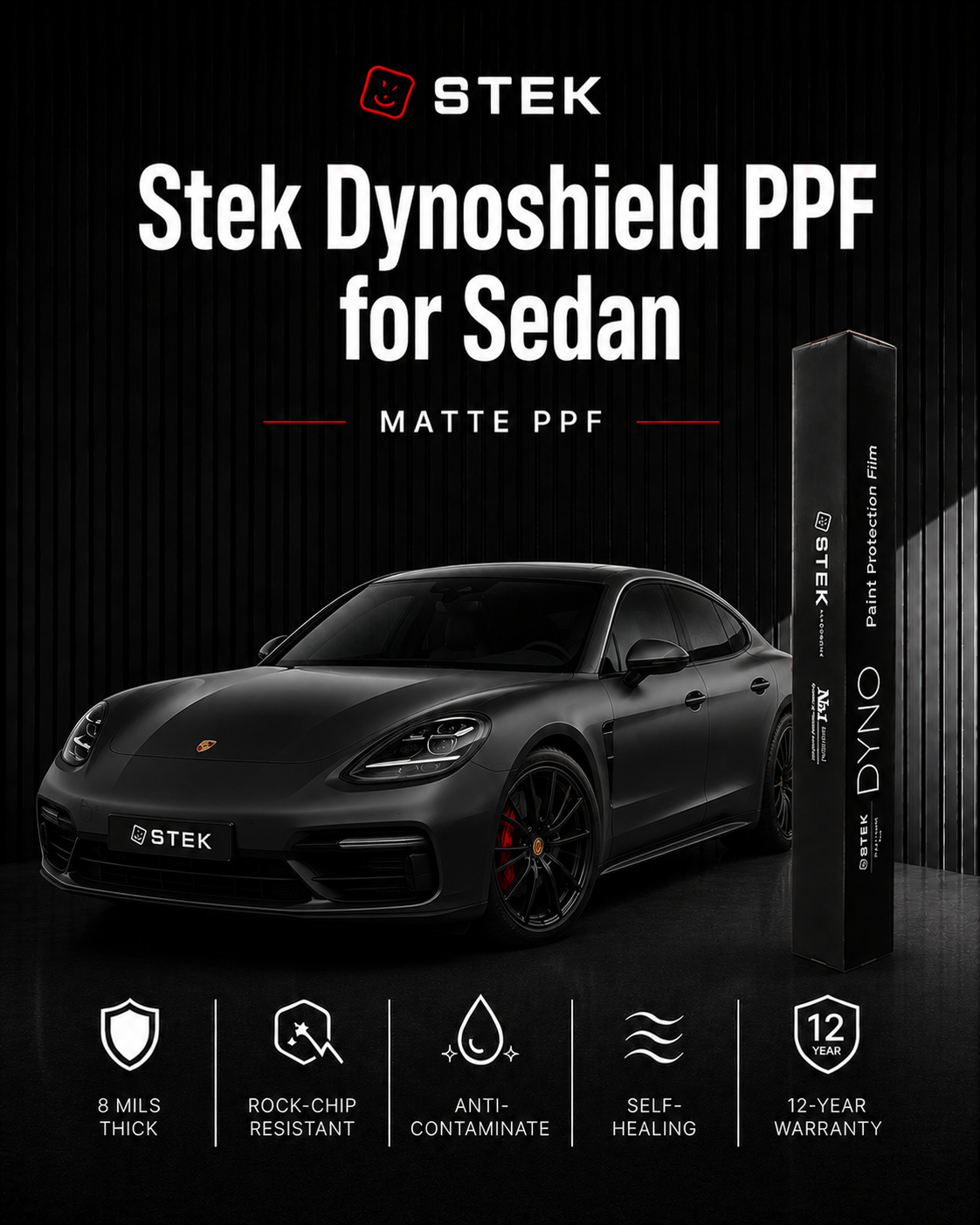 فيلم حماية الطلاء اللامع STEK DYNOshield للسيارات السيدان | ضمان لمدة 12 سنة