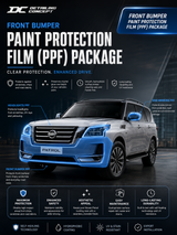 Front Bumper Paint Protection Film (PPF) Package | Front Bumper, Headlights & Side Mirrors | 10-Year Warranty