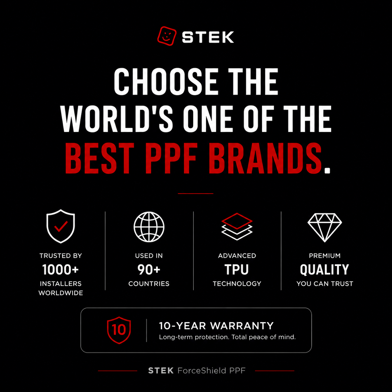 STEK Matte ForceShield Paint Protection Film (PPF) for SUVs | 10-Year Warranty