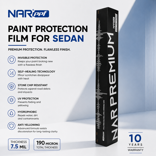 NAR Premium Paint Protection Film (PPF) For Sedan | 7.5 Mil TPU | 190 Micron | 10-Year Warranty (Copy)