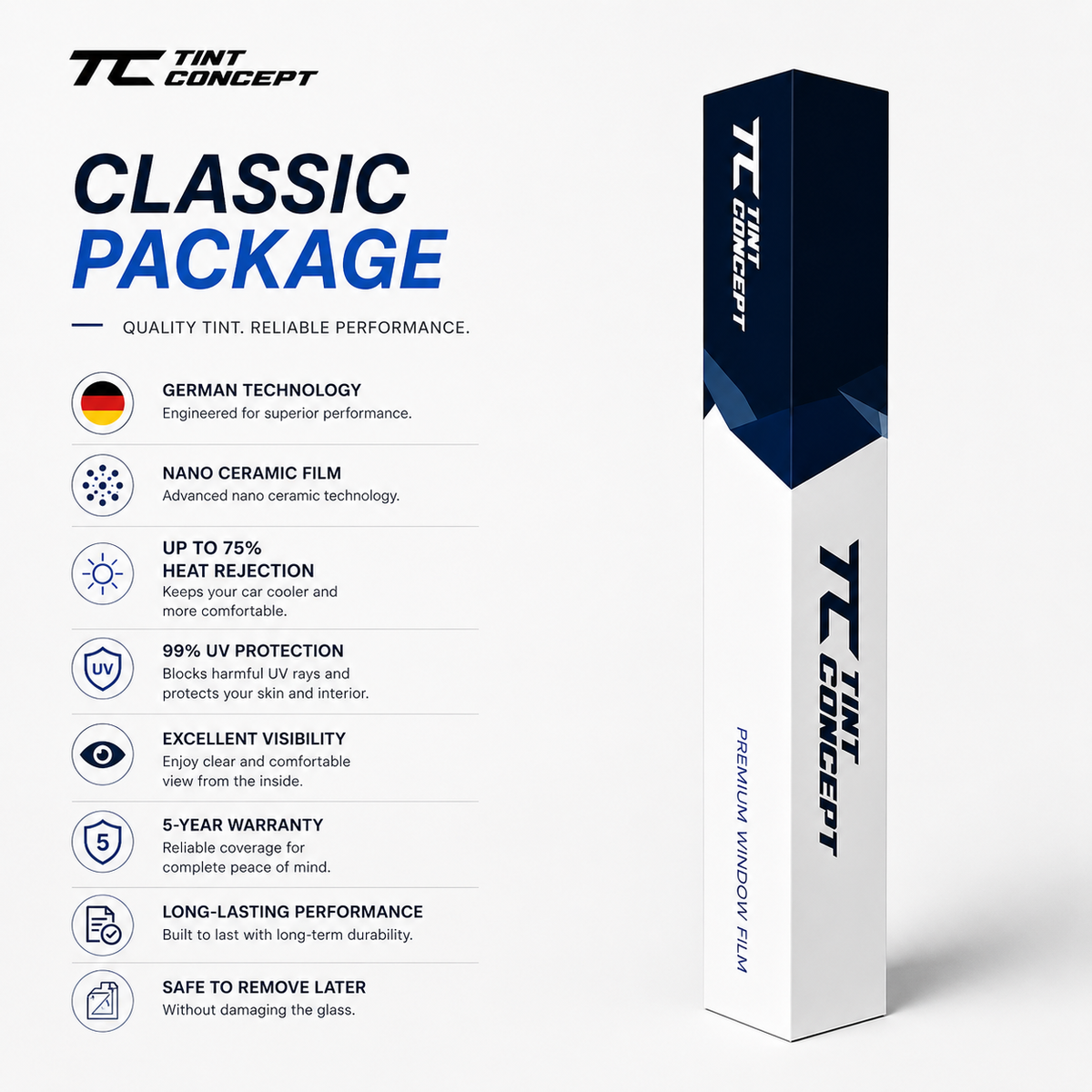 Classic German Nano Ceramic Window Tint  | 5 Year Warranty