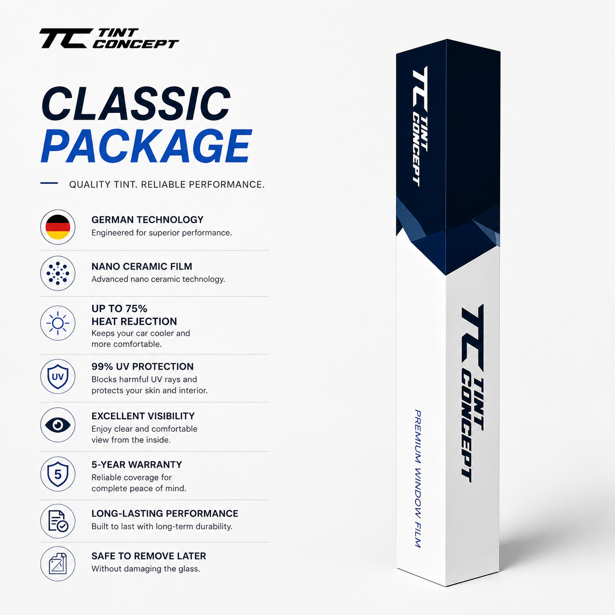 Classic German Nano Ceramic Window Tint  | 5 Year Warranty