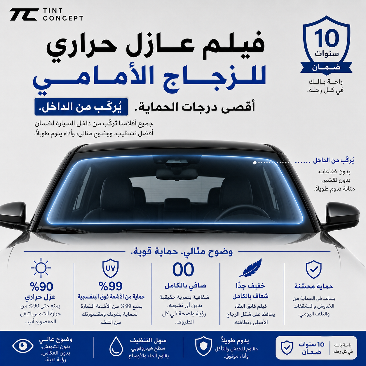 Zero Zero Heat Rejection Windshield Film